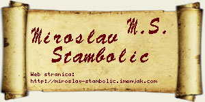 Miroslav Stambolić vizit kartica